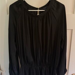 Black Long Sleeve Peplum Blouse